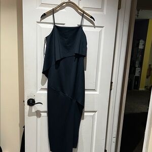 Topshop Asymmetrical Black Dress